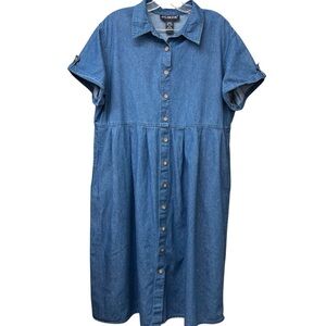 J.G. Hook vtg 90s short sleeve denim dress size 18P
